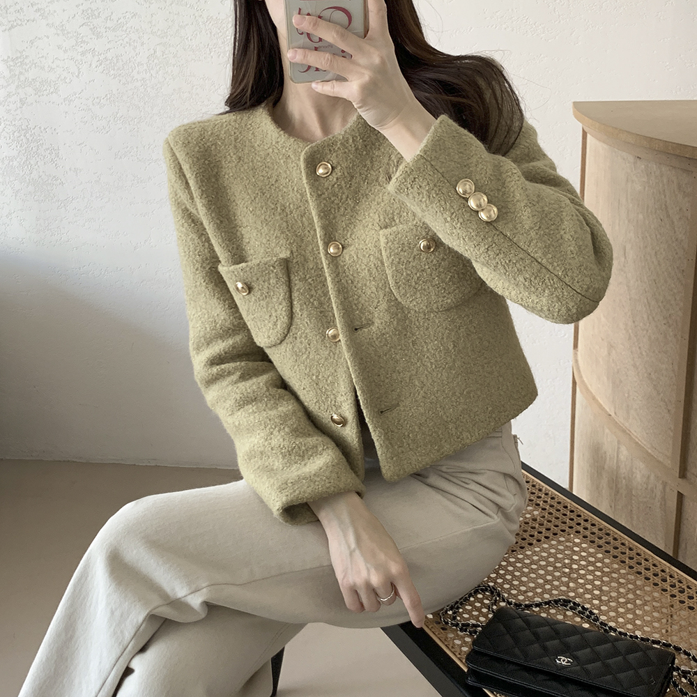 올리브 노카라 부클 트위드 자켓 상세 이미지 6
