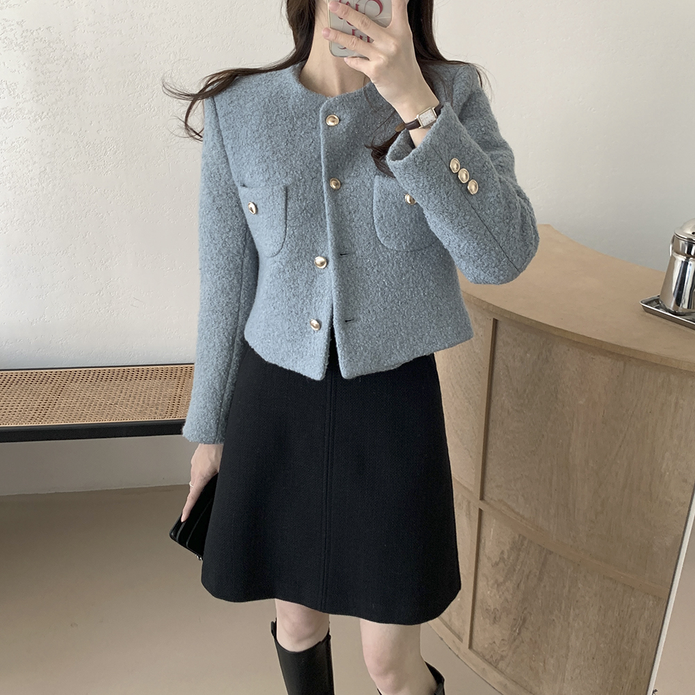 올리브 노카라 부클 트위드 자켓 상세 이미지 24