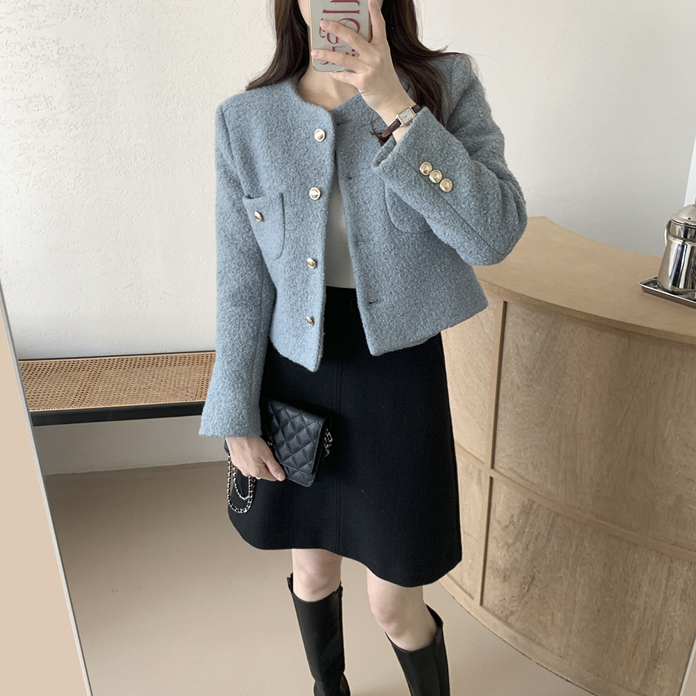 올리브 노카라 부클 트위드 자켓 상세 이미지 25