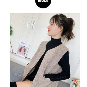여성 경량 양털 조끼 겨울 털조끼 뽀글이 착용 후기 | 사이즈/핏 총정리 - 상품 이미지 3
