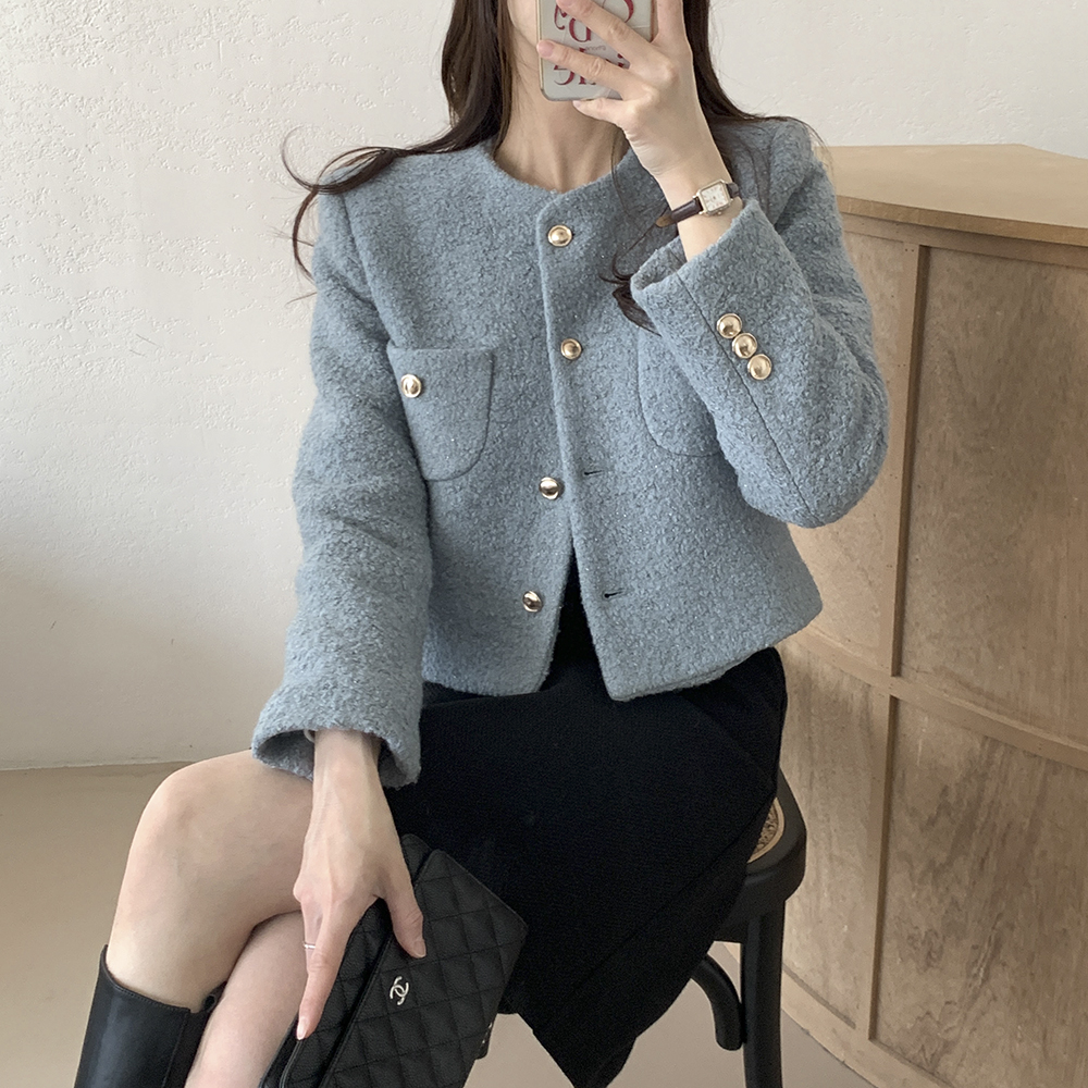 올리브 노카라 부클 트위드 자켓 상세 이미지 23