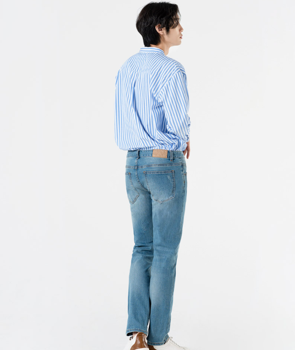JJMM 5038 1 남자빅 사이즈 워싱 일자 스판 청바지 남자하의 남성하의 이미지 4