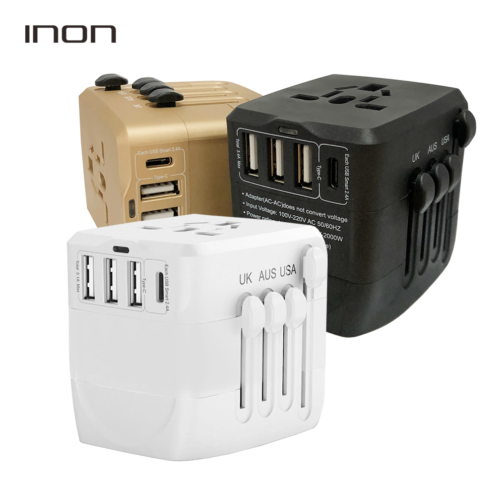 아이논 INON USB 4포트 해외 여행용 어댑터 IN-TA410C (3USB+Type-C) - 상품 이미지