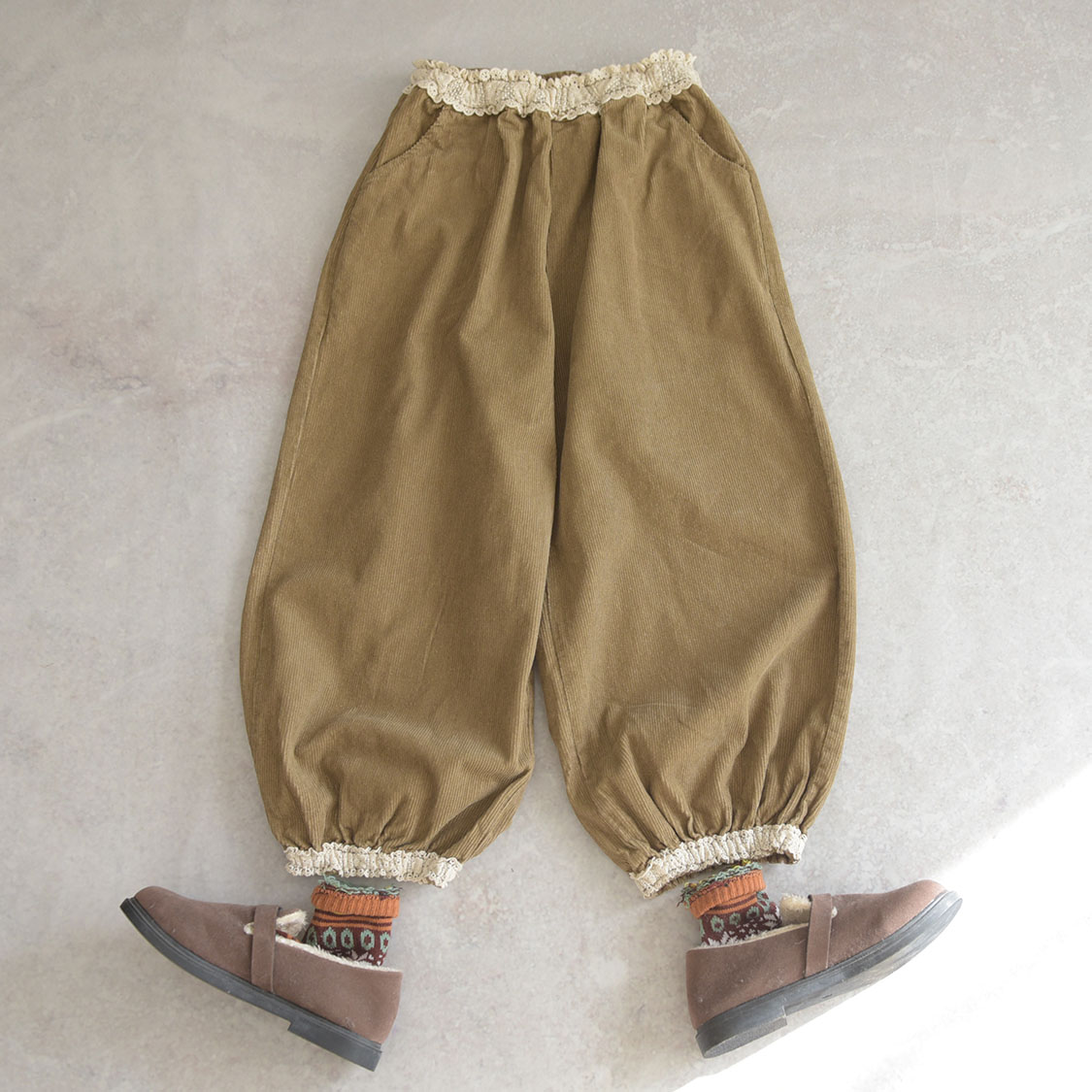 하마마스 8부 레이스 골덴바지 코듀로이 미시옷 여성의류 - 상세 이미지 4