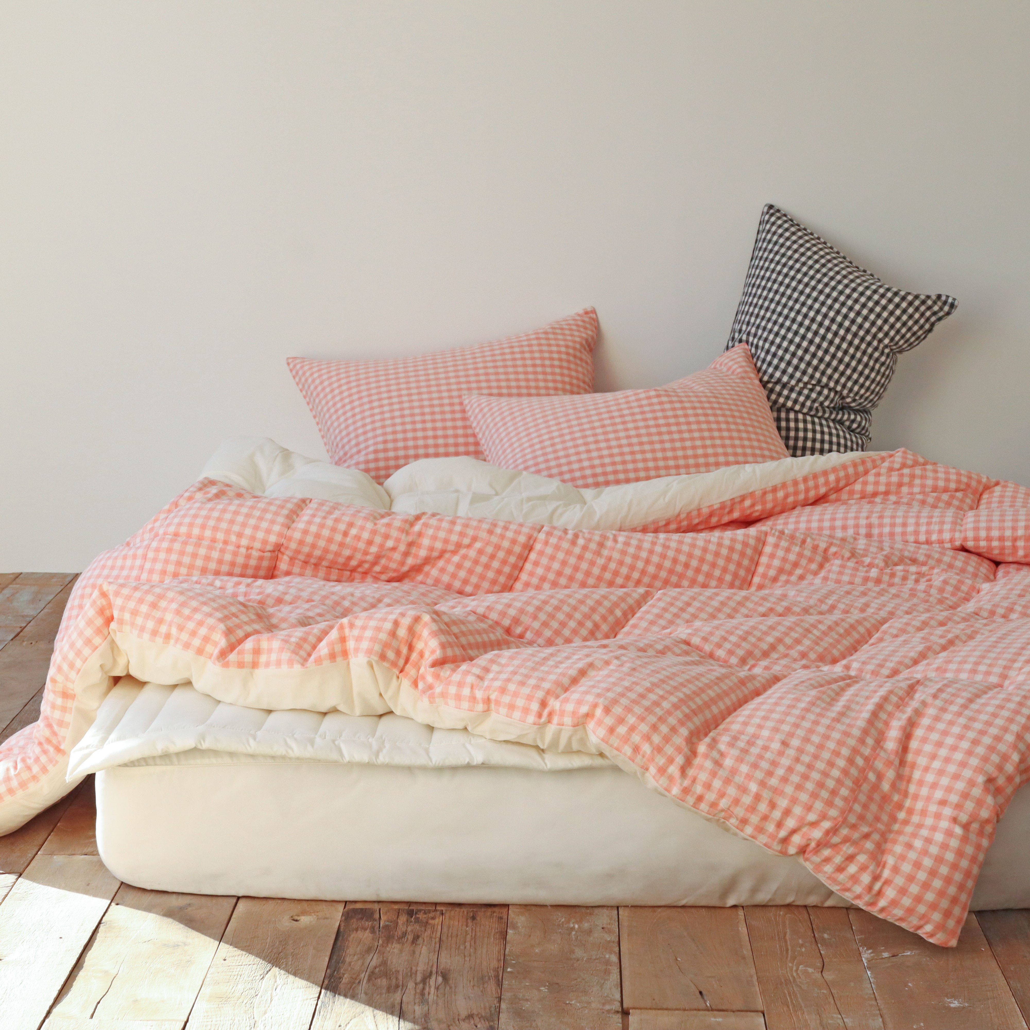 깅엄 체크 워싱 광목천 순면 사계절 알러지케어 침구 차렵 이불 S/SS