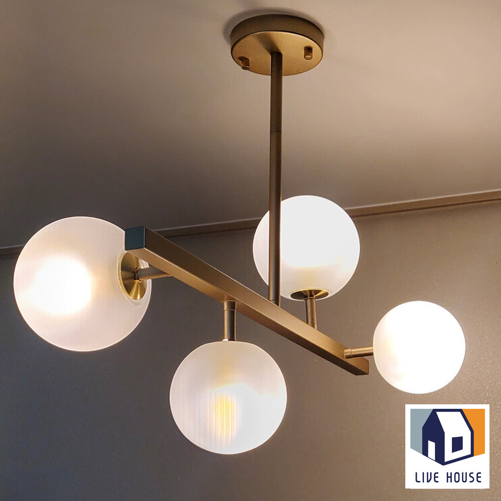 식탁조명 펜던트 조명 골드 LED 전등 버블팝 4등