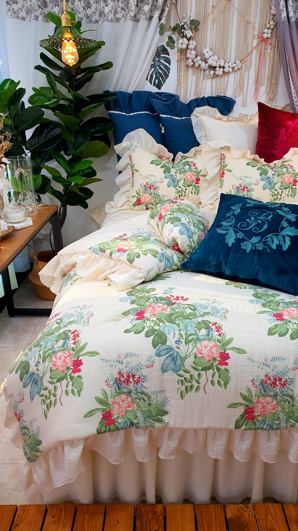 플라워이불 신혼이불 혼수이불 퀸 라지킹침구세트