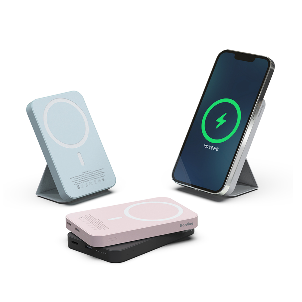 코딩 맥파워 아이폰 고속 무선 충전 맥세이프 보조배터리 5000mAh KMPB05 화이트