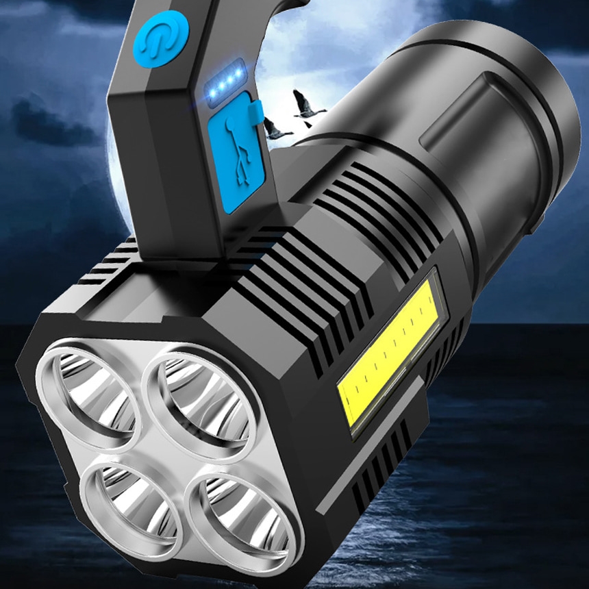 4구 COB 써치라이트 고휘도 200루멘 LED 4개 야간작업 측면조명기능 1200mAh - 상세 이미지 3