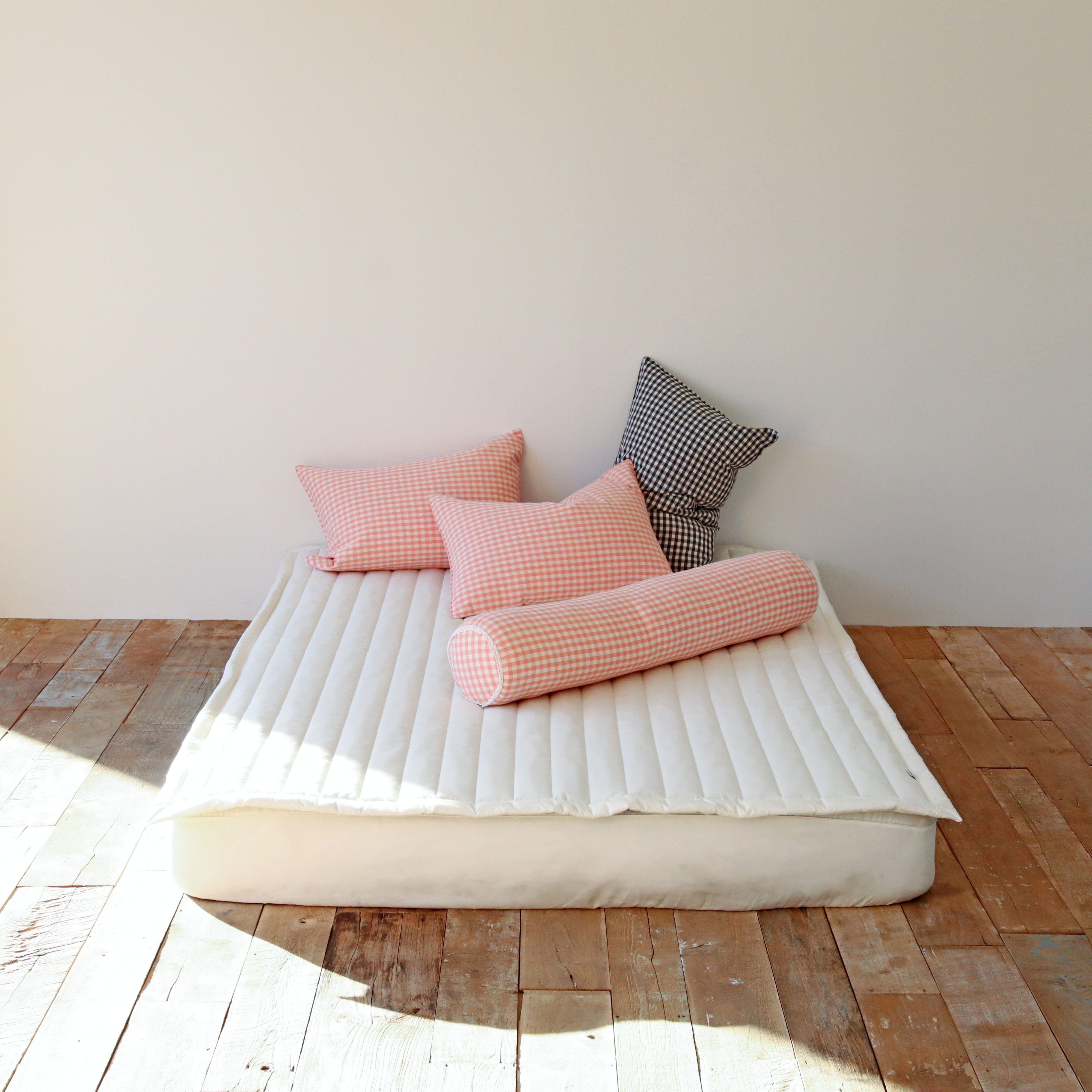 도톰한 8온스 깅엄 체크 워싱 광목 순면 사계절 알러지케어 침구 차렵 이불 S/SS