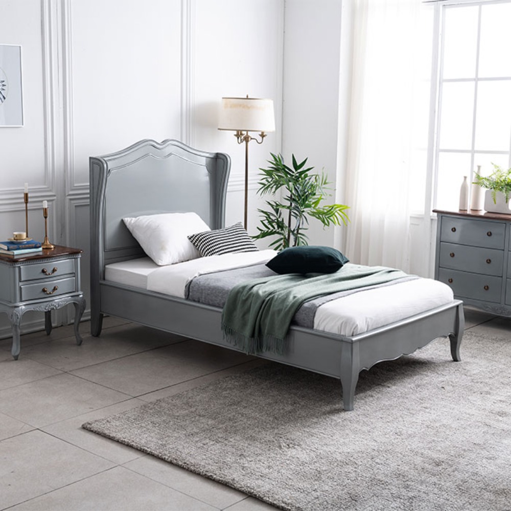 까사홈 샤인그레이 엔틱 원목침대프레임 슈퍼싱글사이즈(SS)