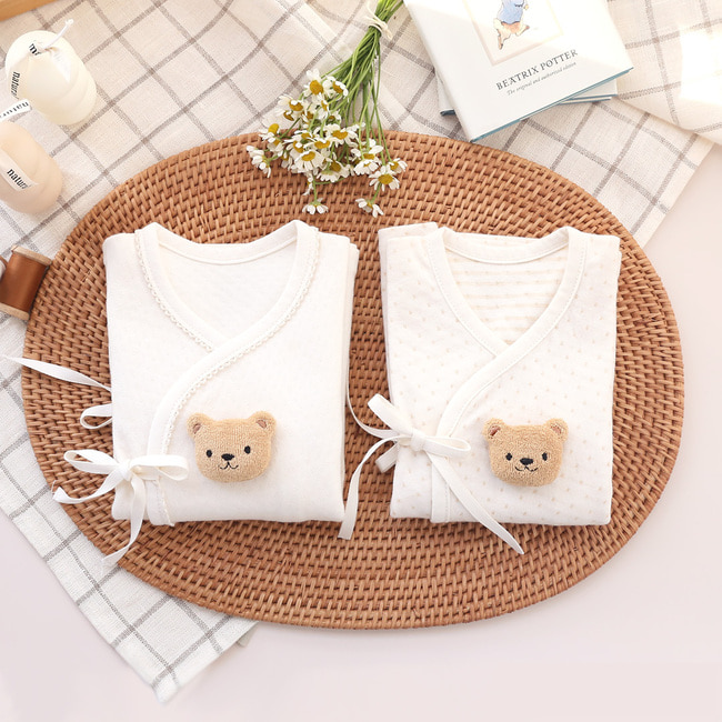 오가닉 루루 아기 곰 배냇저고리 만들기 세트 태교바느질 DIY 사계절용 여름 선택 - 상세 이미지 3