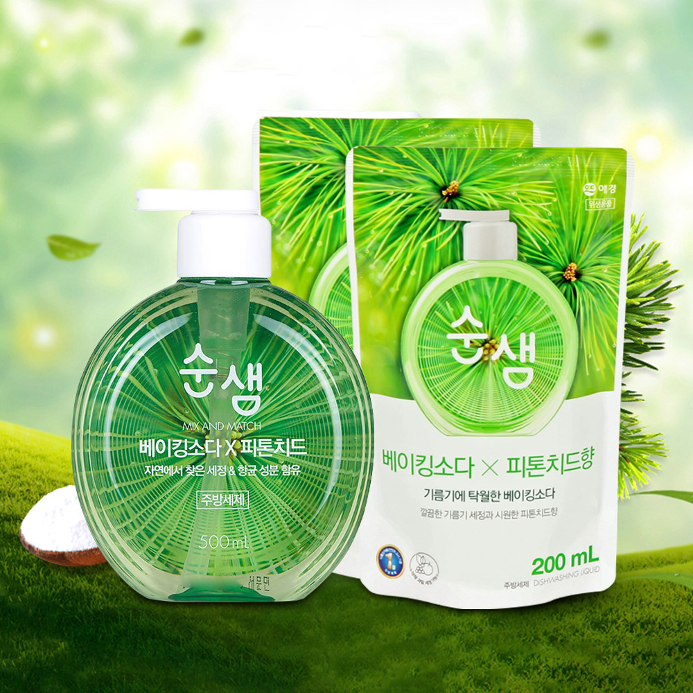 순샘 베이킹x피톤치드500ml 용기+베이킹 피톤치드 400ml 리필 - 상품 이미지