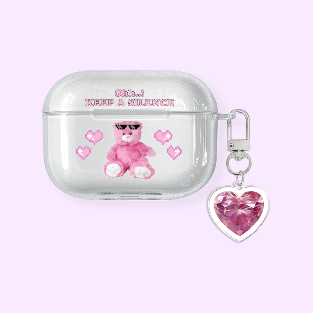 에어팟 프로2케이스 투명 핑키 베어