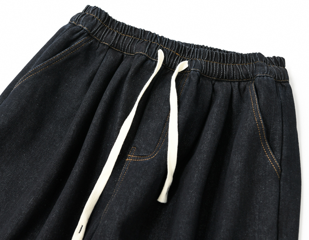 하마마스 기모 밴딩 와이드 배기핏 데님팬츠 미시옷 여성의류 - 상세 이미지 2