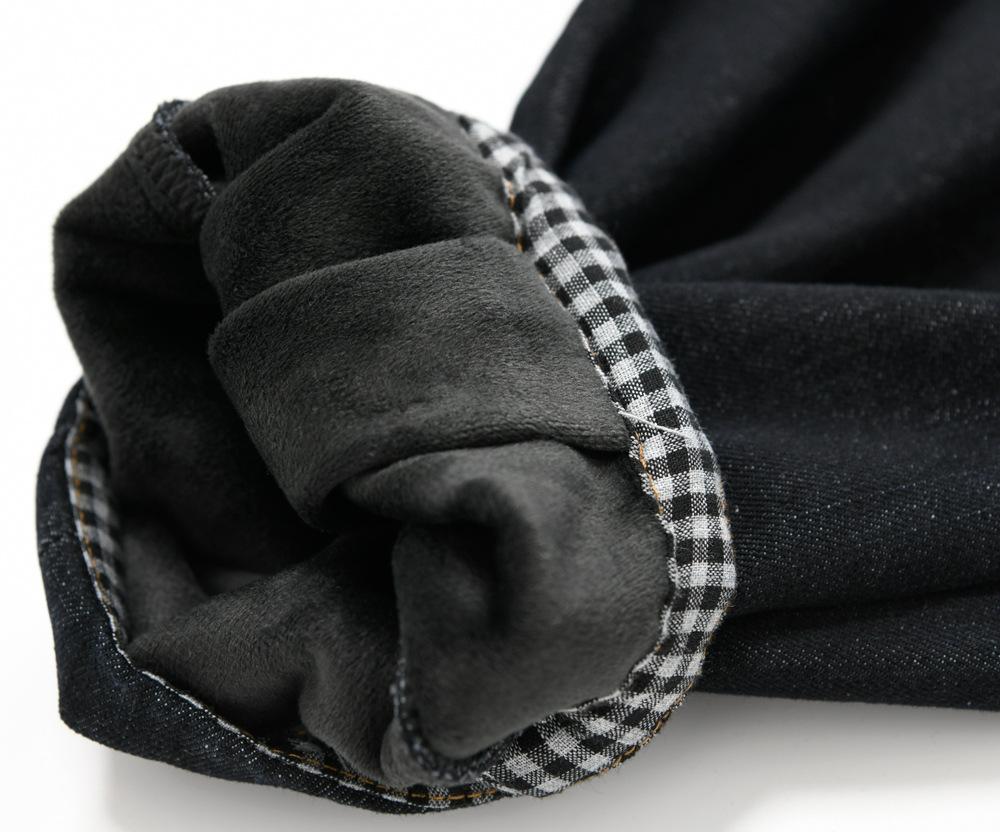 하마마스 기모 밴딩 와이드 배기핏 데님팬츠 미시옷 여성의류 - 상세 이미지 3