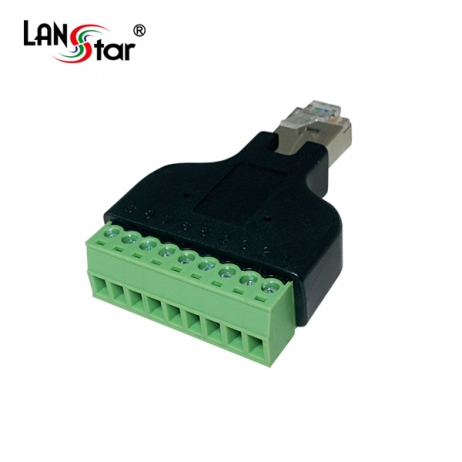 랜스타 LS-RJ45FTP-9P RJ45 FTP Screw 터미널 변환 젠더 RJ45 M To 8핀+1핀(쉴드) - 상품 이미지