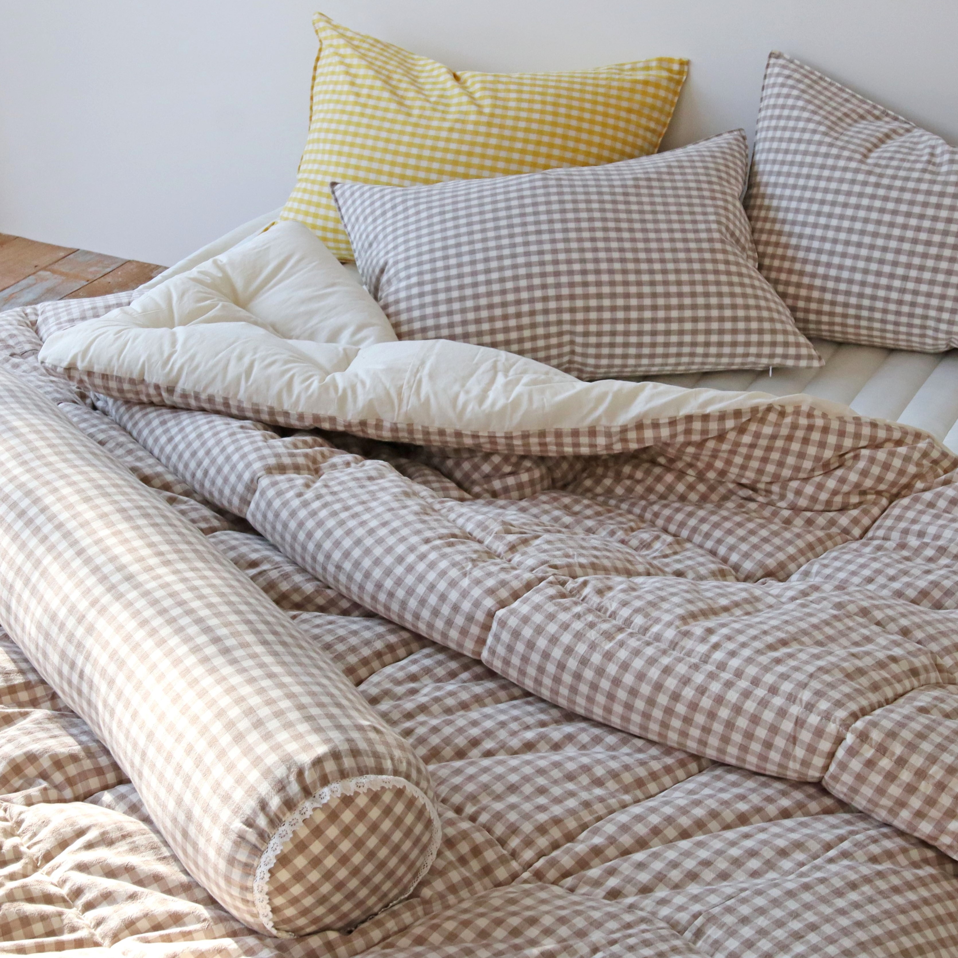 깅엄 체크 워싱 광목천 순면 사계절 알러지케어 침구 차렵 이불 S/SS