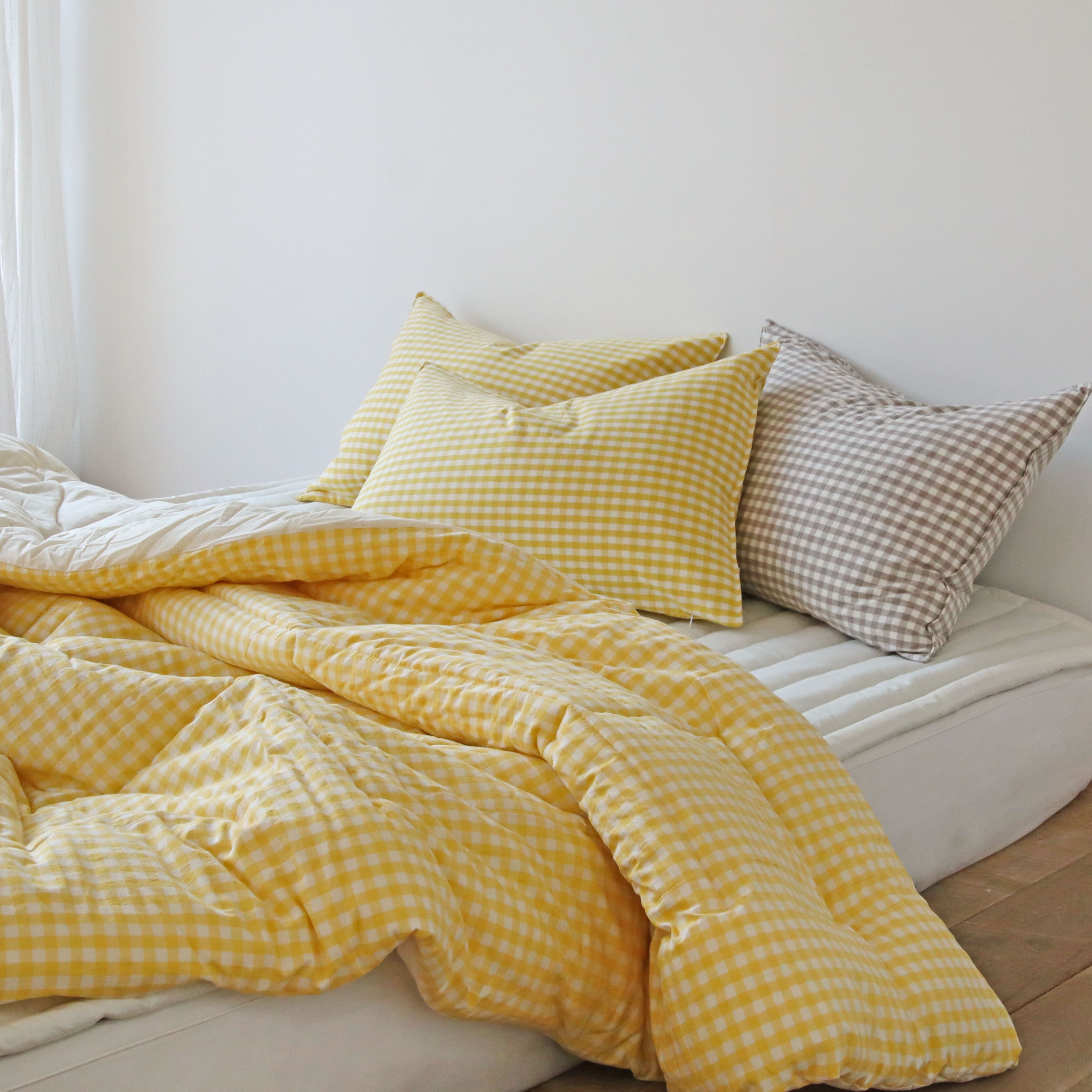 깅엄 체크 워싱 광목천 순면 사계절 알러지케어 침구 차렵 이불 S/SS