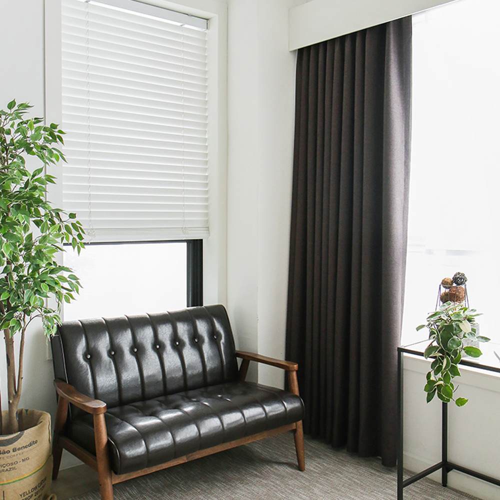 밀턴 사계절 거실 안방 창문 암막커튼 브라운