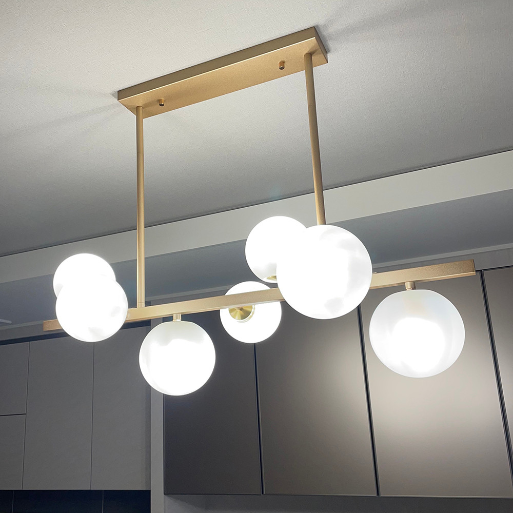식탁조명 펜던트 조명 골드 LED 전등 버블팝 4등