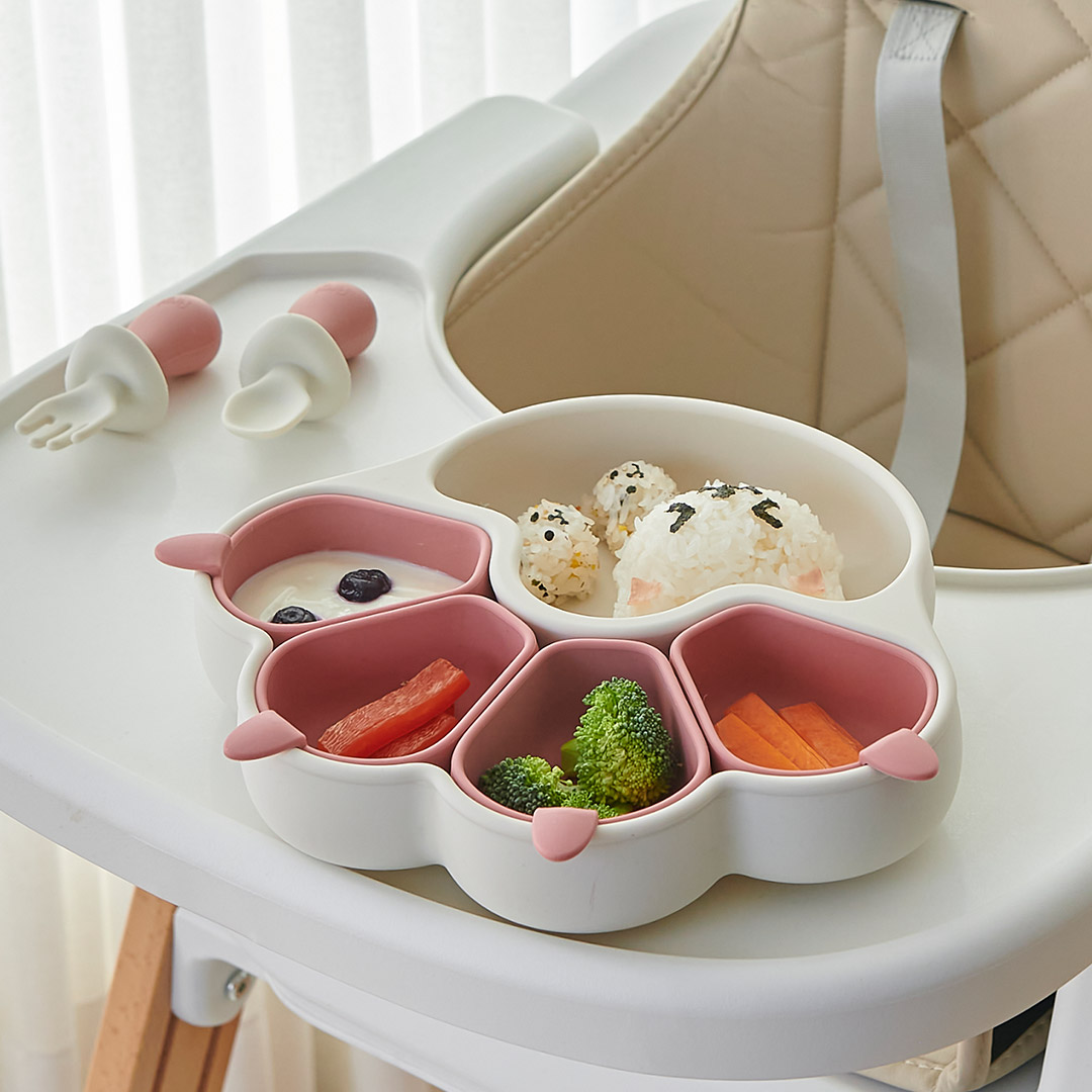 퍼기 아기 흡착식판 자기주도 토핑 이유식