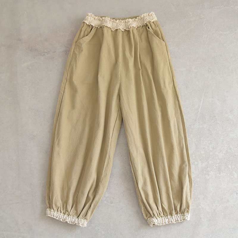 하마마스 8부 레이스 골덴바지 코듀로이 미시옷 여성의류 - 상품 이미지