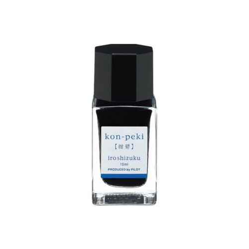 파이롯트 이로시주쿠 만년필 병잉크 15ml 콘페키 kon-peki 감청 파랑 코발트 블루 : 이리듐