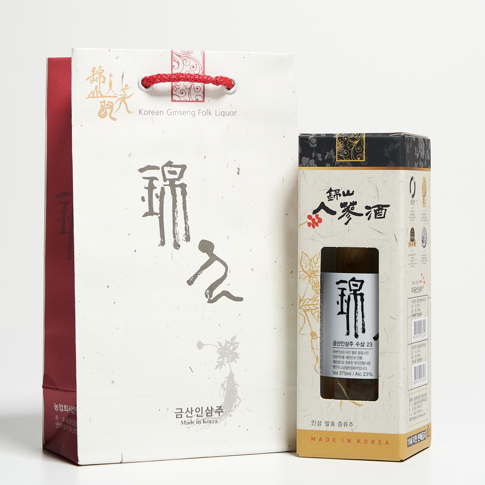 금산인삼주 수삼 23도 375ml 김창수 명인(케이스, 쇼핑백 포함) - 상세 이미지 2