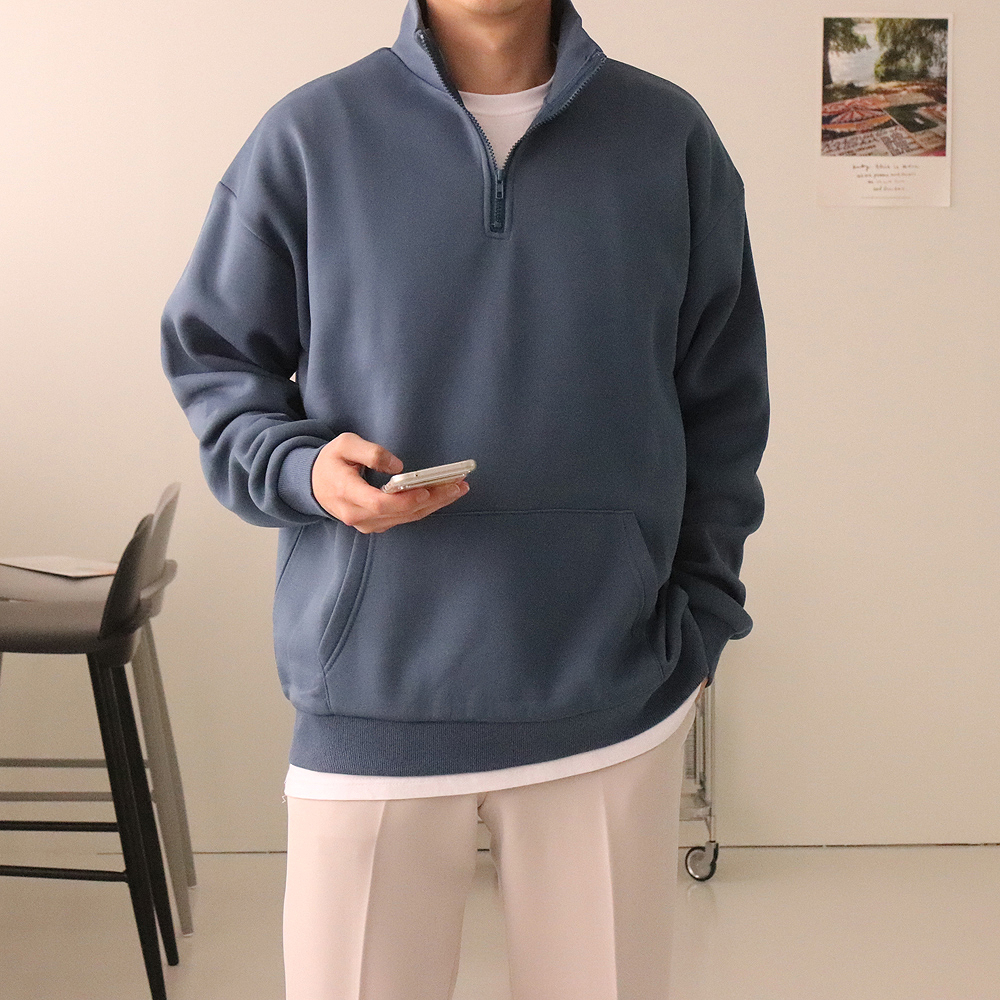 1+1 남자 기모 아노락 맨투맨 이미지 2