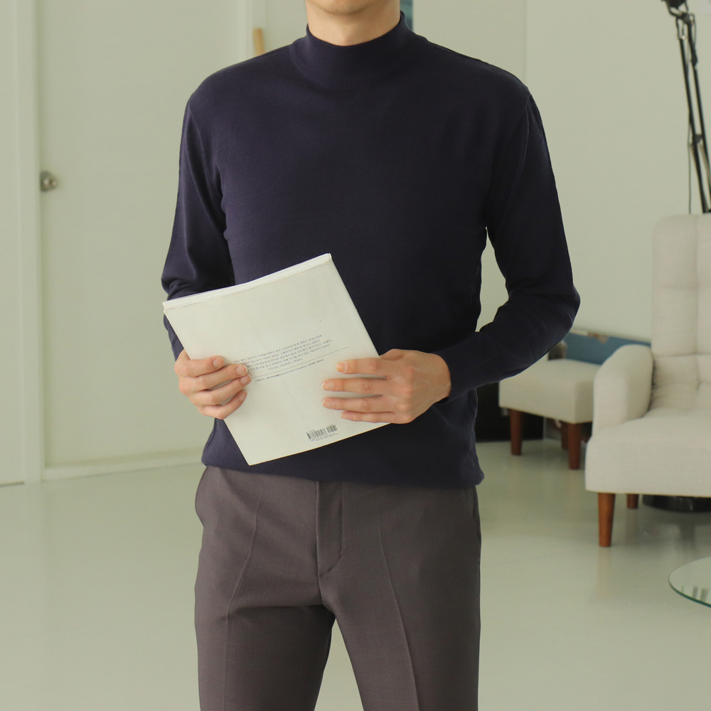 남자니트 이너 목폴라 반목폴라 남자캐시미어니트 - 상세 이미지 3