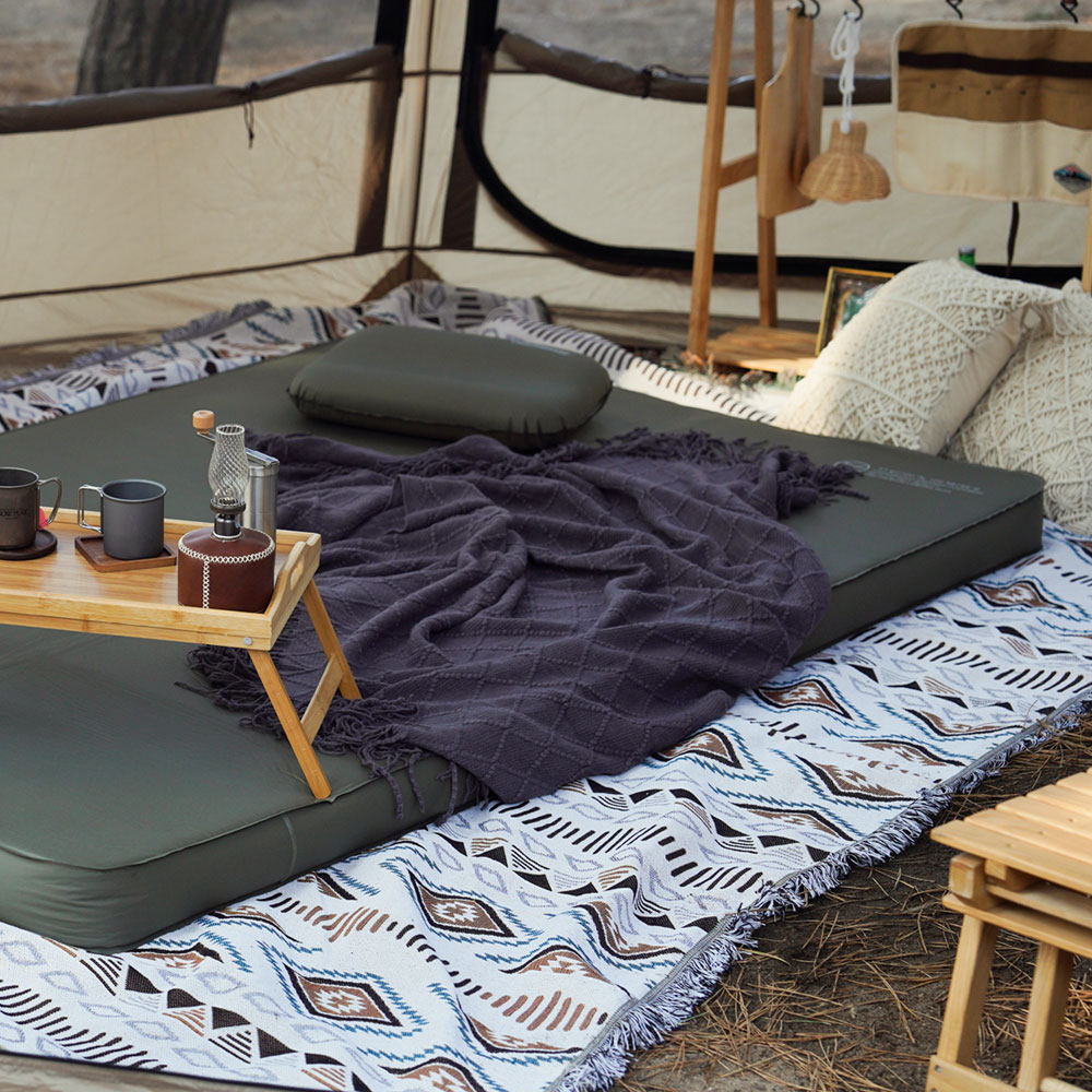 빈슨메시프 카스테라 자충매트 차박 피크닉 캠핑매트 휴대용 에어매트 더블, 10cm, 카키