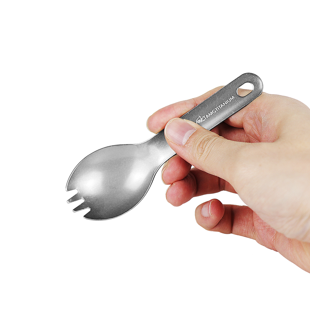 AMG 티타늄 스포크 미니 소형 포크락 수저 숟가락 백패킹 등산 캠핑