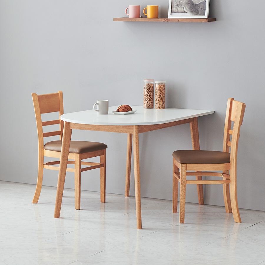 이노센트 로렌 1200 반원 2인용 식탁세트(의자2) i103740