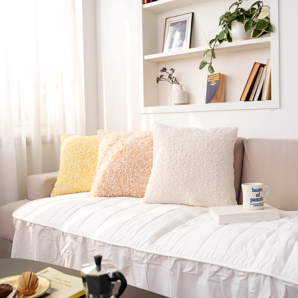 마벨로제 쿠션 소파 쿠션 커버 침실 쇼파 뽀글이 쿠션 45x45