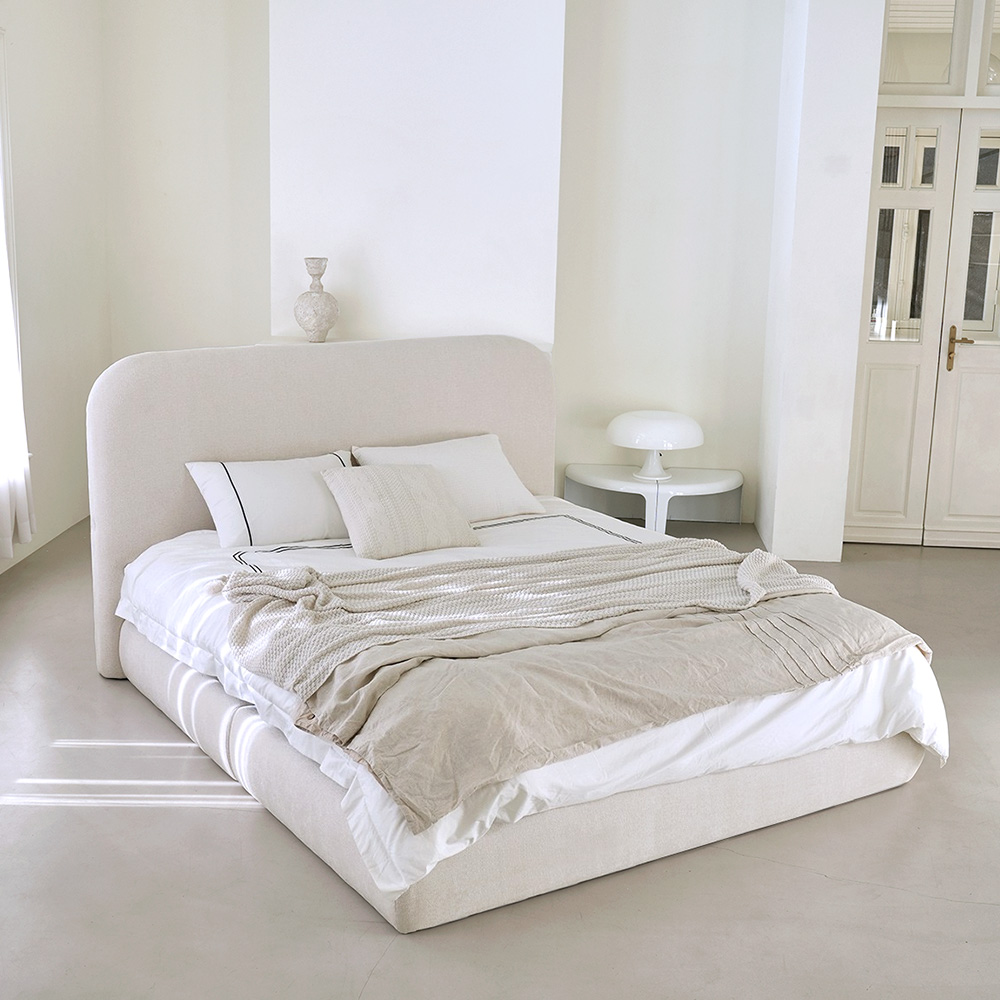 슬립퍼 티라 신혼부부 패브릭 침대 저상형 호텔침대 프레임 퀸 D/Q