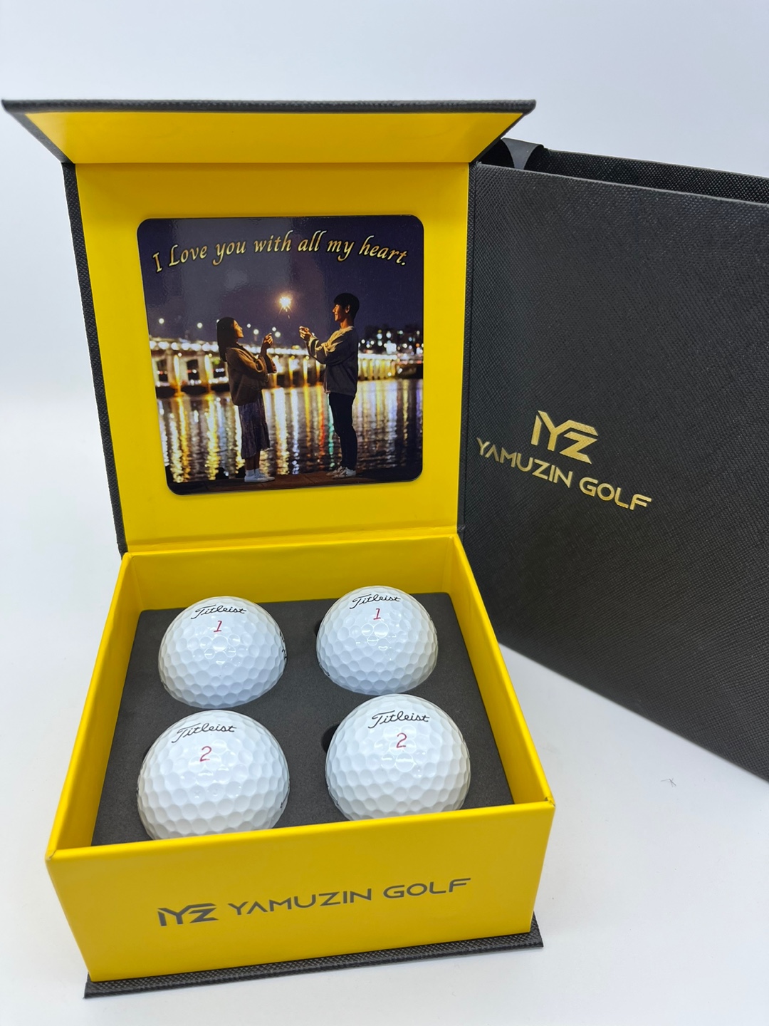 타이틀리스트 prov1 4구 커스텀 골프공 선물 세트 생일 명절 홀인원 기념볼 인쇄 각인