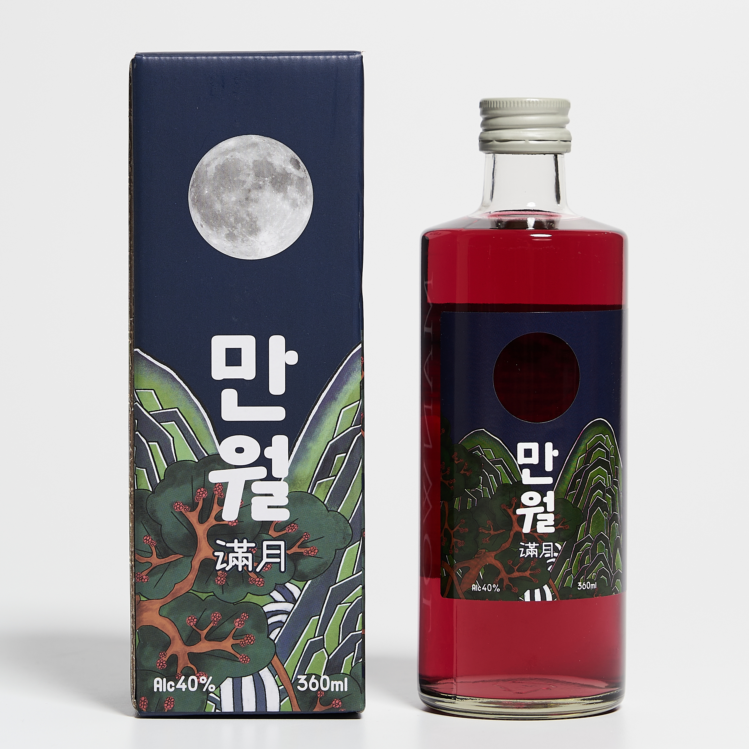 만월 40도 360ml 복분자 소주 증류주(케이스포함) - 상품 이미지