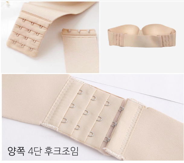 웨딩 촬영용 오프 숄더 브라 끈없는 여자 이미지 4
