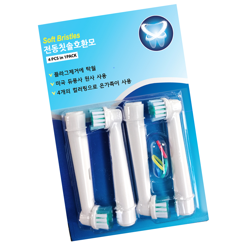 [호환] 바른이케어 오랄비 전동칫솔모 4팩 16개입 리필모 브라운