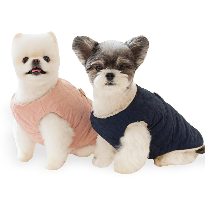 초코펫하우스 강아지패딩 하네스 강아지옷 산책왕 패딩 S