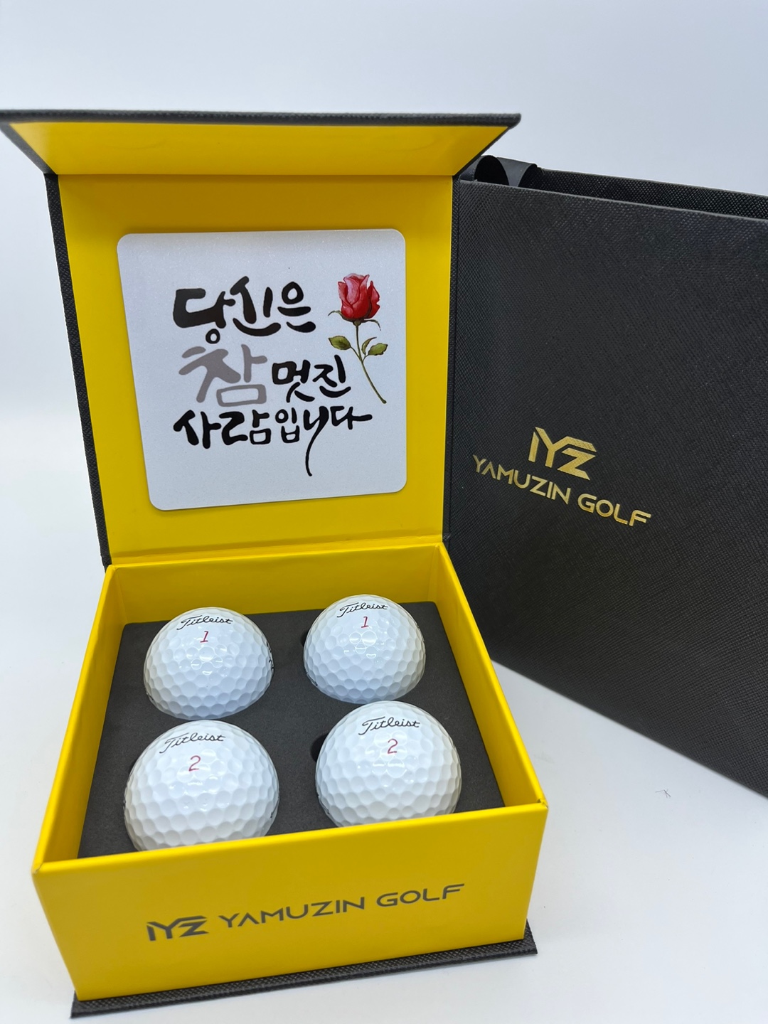 타이틀리스트 prov1 4구 커스텀 골프공 선물 세트 생일 명절 홀인원 기념볼 인쇄 각인