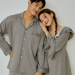 커플 카치온 긴팔 스판 카라 슬리브리스 민소매 브라캡 내장 맥시 롱 잠옷... 착용 후기 | 사이즈/핏 총정리 - 상품 이미지 3