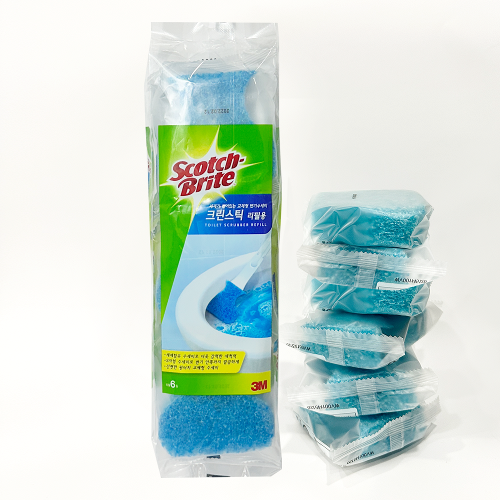 3M 크린스틱 변기청소 리필 변기테두리 스카치브라이트 6입