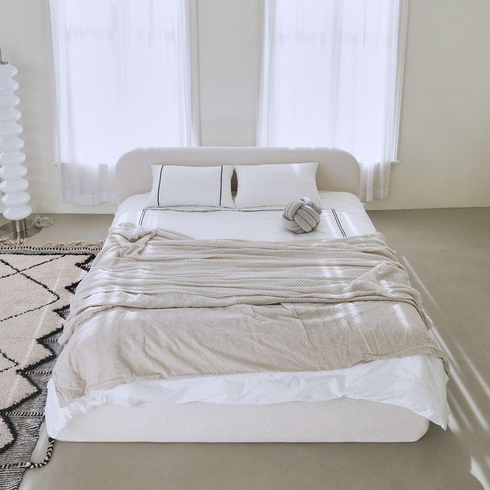 슬립퍼 티라 신혼부부 패브릭 침대 저상형 호텔침대 프레임 퀸 D/Q