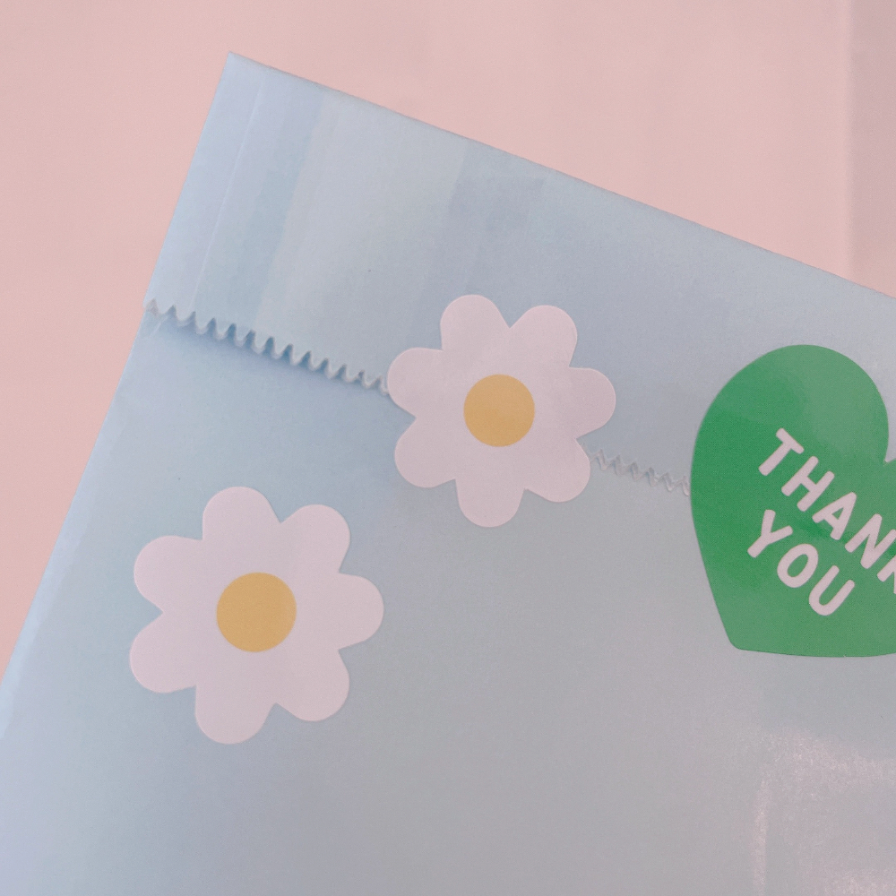 러블리 데이지 스티커 답례품 선물 구디백 포장 꽃 다꾸 스티커 옐로우데이지 2.5cm 제품 이미지