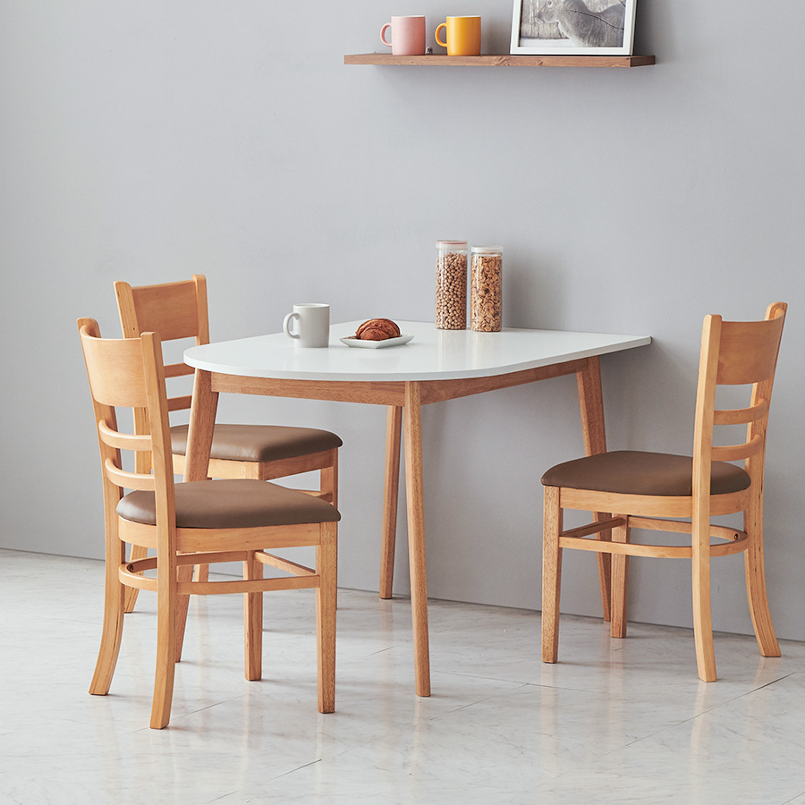 이노센트 로렌 1200 반원 3인용 식탁세트(의자3) i103741