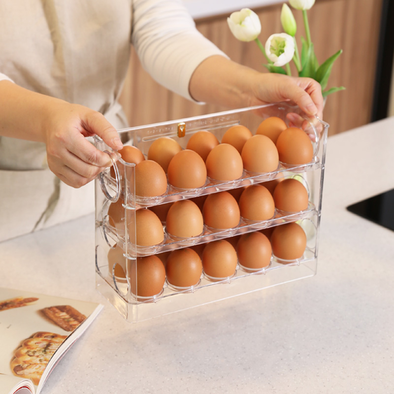 자동 플립 3단 30구 계란보관함 계란트레이