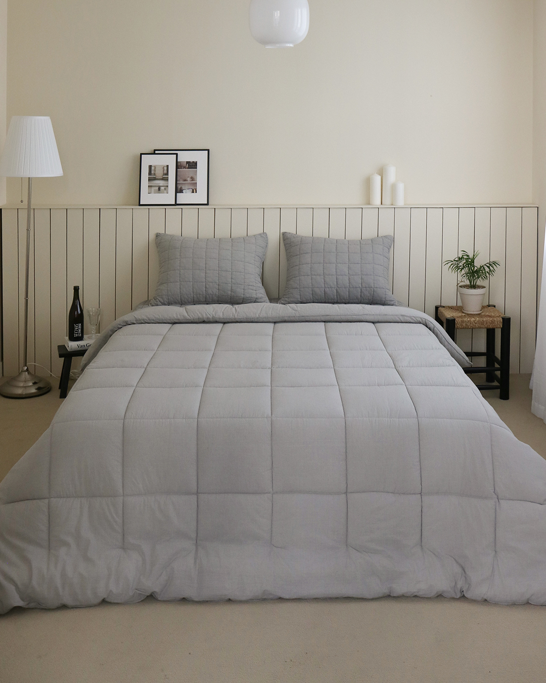 [네이버 단독] 모제무드 무형광 오가닉 순면 사계절 피그먼트 차렵이불 침구 세트 SS