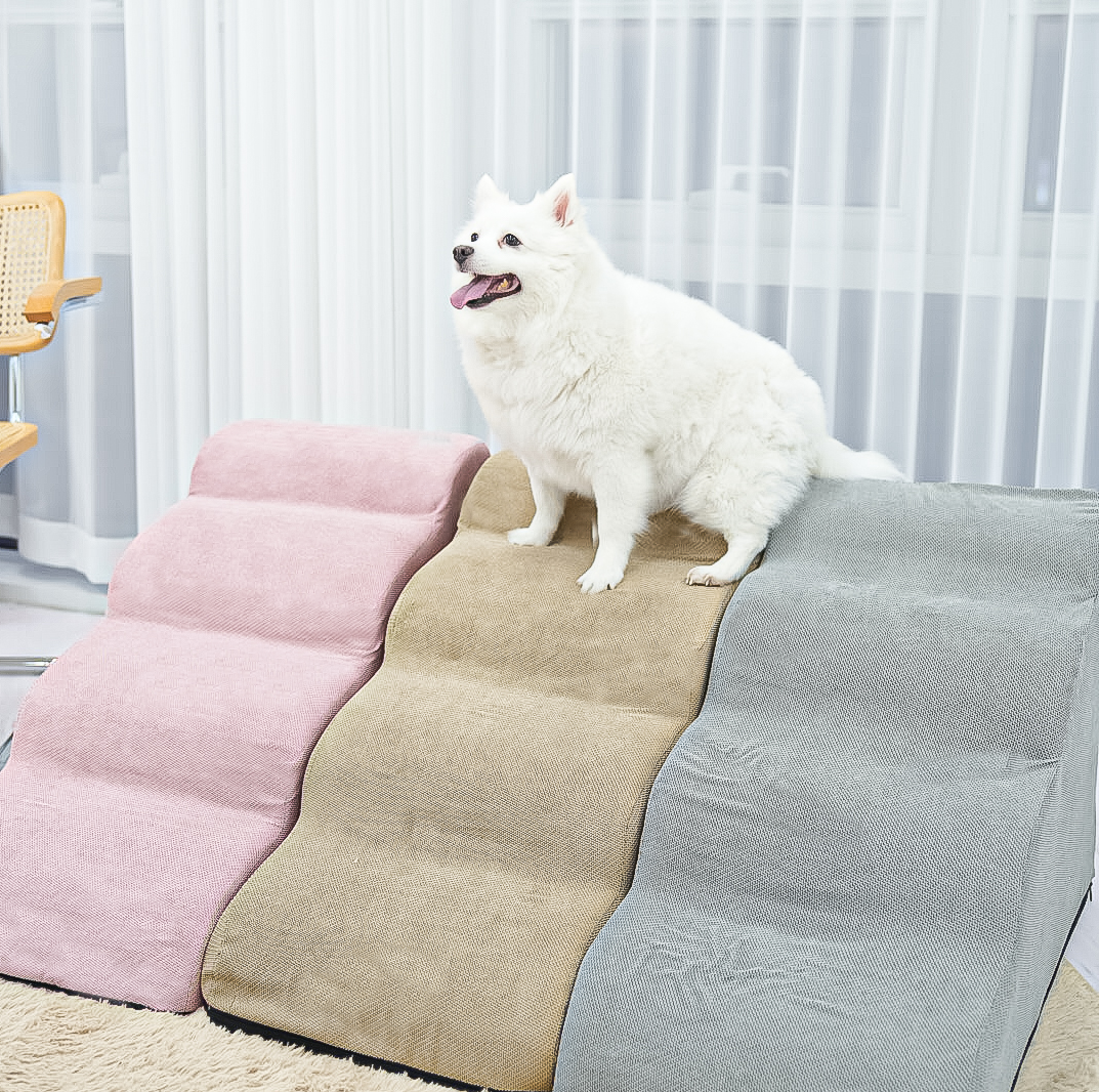 올미오펫 올패브릭 강아지 계단 펫 스텝 논슬립 반려견 애견 슬라이드 곡선 강아지 계단 2단